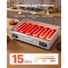 image:imageVEVOR Commercial Electric Griddle 1772 x 1181 inch 1750W 122570F Adjustable Temp Control Stainless Steel Countertop Flat Top Grill with 2 Spatulas 2 Brushes and 4 Foot Pads for Steak30No Plug Half Flat Top