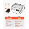 image:imageVEVOR Commercial Electric Griddle 1772 x 1181 inch 1750W 122570F Adjustable Temp Control Stainless Steel Countertop Flat Top Grill with 2 Spatulas 2 Brushes and 4 Foot Pads for Steak18