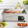 image:imageVEVOR Commercial Electric Griddle 1772 x 1181 inch 1750W 122570F Adjustable Temp Control Stainless Steel Countertop Flat Top Grill with 2 Spatulas 2 Brushes and 4 Foot Pads for Steak22 inch 110V US Plug Flat