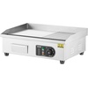 image:imageVEVOR Commercial Electric Griddle 1772 x 1181 inch 1750W 122570F Adjustable Temp Control Stainless Steel Countertop Flat Top Grill with 2 Spatulas 2 Brushes and 4 Foot Pads for Steak22 inch 110V US Plug HalfFlat