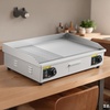 image:imageVEVOR Commercial Electric Griddle 1772 x 1181 inch 1750W 122570F Adjustable Temp Control Stainless Steel Countertop Flat Top Grill with 2 Spatulas 2 Brushes and 4 Foot Pads for Steak30No Plug Half Flat Top
