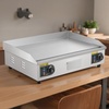 image:imageVEVOR Commercial Electric Griddle 1772 x 1181 inch 1750W 122570F Adjustable Temp Control Stainless Steel Countertop Flat Top Grill with 2 Spatulas 2 Brushes and 4 Foot Pads for Steak30 No Plug