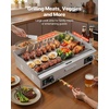 image:imageVEVOR Commercial Electric Griddle 1772 x 1181 inch 1750W 122570F Adjustable Temp Control Stainless Steel Countertop Flat Top Grill with 2 Spatulas 2 Brushes and 4 Foot Pads for Steak30No Plug Half Flat Top