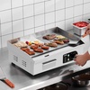 image:imageVEVOR Commercial Electric Griddle 1772 x 1181 inch 1750W 122570F Adjustable Temp Control Stainless Steel Countertop Flat Top Grill with 2 Spatulas 2 Brushes and 4 Foot Pads for Steak22 inch 110V US Plug HalfFlat