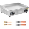 image:imageVEVOR Commercial Electric Griddle 2579 x 1575 inch 2800W 122570F Adjustable Temp Control Stainless Steel Body Full Flat with 2 Spatulas 2 Brushes and 4 Foot Pads for SteakNO PLUG