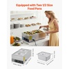 image:imageVEVOR Commercial Food Warmer 1500W Electric Stainless Steel Steam Food Warmer Fast Heating Countertop Buffet Bain Marie with Four 13 Size Food Pans for Catering Restaurants Parties amp Buffets212Pan