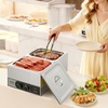 image:imageVEVOR Commercial Food Warmer 1500W Electric Stainless Steel Steam Food Warmer Fast Heating Countertop Buffet Bain Marie with Four 13 Size Food Pans for Catering Restaurants Parties amp Buffets212Pan