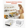 image:imageVEVOR Commercial Food Warmer 1500W Electric Stainless Steel Steam Food Warmer Fast Heating Countertop Buffet Bain Marie with Four 13 Size Food Pans for Catering Restaurants Parties amp Buffets2185 x 1339 x 787 in