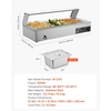 image:imageVEVOR Commercial Food Warmer 1500W Electric Stainless Steel Steam Food Warmer Fast Heating Countertop Buffet Bain Marie with Four 13 Size Food Pans for Catering Restaurants Parties amp Buffets312Pan