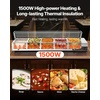 image:imageVEVOR Commercial Food Warmer 1500W Electric Stainless Steel Steam Food Warmer Fast Heating Countertop Buffet Bain Marie with Four 13 Size Food Pans for Catering Restaurants Parties amp Buffets512Pan