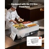 image:imageVEVOR Commercial Food Warmer 1500W Electric Stainless Steel Steam Food Warmer Fast Heating Countertop Buffet Bain Marie with Four 13 Size Food Pans for Catering Restaurants Parties amp Buffets613Pan15CM Depth