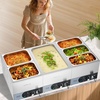 image:imageVEVOR Commercial Food Warmer 1500W Electric Stainless Steel Steam Food Warmer Fast Heating Countertop Buffet Bain Marie with Four 13 Size Food Pans for Catering Restaurants Parties amp Buffets313Pan20CM Depth