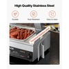 image:imageVEVOR Commercial Food Warmer 1500W Electric Stainless Steel Steam Food Warmer Fast Heating Countertop Buffet Bain Marie with Four 13 Size Food Pans for Catering Restaurants Parties amp Buffets512Pan