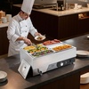 image:imageVEVOR Commercial Food Warmer 1500W Electric Stainless Steel Steam Food Warmer Fast Heating Countertop Buffet Bain Marie with Four 13 Size Food Pans for Catering Restaurants Parties amp Buffets613Pan15CM Depth