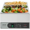 image:imageVEVOR Commercial Food Warmer 1500W Electric Stainless Steel Steam Food Warmer Fast Heating Countertop Buffet Bain Marie with Four 13 Size Food Pans for Catering Restaurants Parties amp Buffets2185 x 1339 x 787 in