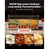 image:imageVEVOR Commercial Food Warmer 1500W Electric Stainless Steel Steam Food Warmer Fast Heating Countertop Buffet Bain Marie with Four 13 Size Food Pans for Catering Restaurants Parties amp Buffets312Pan