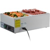 image:imageVEVOR Commercial Food Warmer 1500W Electric Stainless Steel Steam Food Warmer Fast Heating Countertop Buffet Bain Marie with Four 13 Size Food Pans for Catering Restaurants Parties amp Buffets212Pan