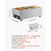 image:imageVEVOR Commercial Food Warmer 1500W Electric Stainless Steel Steam Food Warmer Fast Heating Countertop Buffet Bain Marie with Four 13 Size Food Pans for Catering Restaurants Parties amp Buffets2913 x 1398 x 1063 in