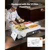 image:imageVEVOR Commercial Food Warmer 1500W Electric Stainless Steel Steam Food Warmer Fast Heating Countertop Buffet Bain Marie with Four 13 Size Food Pans for Catering Restaurants Parties amp Buffets613Pan
