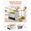 image:imageVEVOR Commercial Food Warmer 1500W Electric Stainless Steel Steam Food Warmer Fast Heating Countertop Buffet Bain Marie with Four 13 Size Food Pans for Catering Restaurants Parties amp Buffets313Pan20CM Depth
