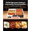 image:imageVEVOR Commercial Food Warmer 1500W Electric Stainless Steel Steam Food Warmer Fast Heating Countertop Buffet Bain Marie with Four 13 Size Food Pans for Catering Restaurants Parties amp Buffets613Pan