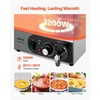 image:imageVEVOR Commercial Food Warmer 1500W Electric Stainless Steel Steam Food Warmer Fast Heating Countertop Buffet Bain Marie with Four 13 Size Food Pans for Catering Restaurants Parties amp Buffets313Pan20CM Depth