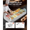 image:imageVEVOR Commercial Food Warmer 1500W Electric Stainless Steel Steam Food Warmer with Glass Cover 6 x 12 Size Pans Buffet Bain Marie with Soup amp Perforated Ladles for Catering Restaurant amp Party10x12Pan120QT