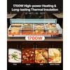 image:imageVEVOR Commercial Food Warmer 1500W Electric Stainless Steel Steam Food Warmer with Glass Cover 6 x 12 Size Pans Buffet Bain Marie with Soup amp Perforated Ladles for Catering Restaurant amp Party563 x 2244 x 1516 in