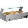 image:imageVEVOR Commercial Food Warmer 1500W Electric Stainless Steel Steam Food Warmer with Glass Cover 6 x 12 Size Pans Buffet Bain Marie with Soup amp Perforated Ladles for Catering Restaurant amp Party3622 x 1437 x 1516 in