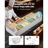 image:imageVEVOR Commercial Food Warmer 1500W Electric Stainless Steel Steam Food Warmer with Glass Cover 6 x 12 Size Pans Buffet Bain Marie with Soup amp Perforated Ladles for Catering Restaurant amp Party8x12Pan 96QT