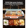 image:imageVEVOR Commercial Food Warmer 1500W Electric Stainless Steel Steam Food Warmer with Glass Cover 6 x 12 Size Pans Buffet Bain Marie with Soup amp Perforated Ladles for Catering Restaurant amp Party9x13Pan72QT