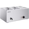 image:imageVEVOR Commercial Food Warmer 1500W Electric Stainless Steel Steam Food Warmer with Lid 4Pan Fast Heating Countertop Buffet Bain Marie with Soup amp Perforated Ladles for Catering Restaurant Party2x13Pan and 2x16Pan 24QT