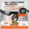image:imageVEVOR Commercial Food Warmer 1500W Electric Stainless Steel Steam Food Warmer with Lid 4Pan Fast Heating Countertop Buffet Bain Marie with Soup amp Perforated Ladles for Catering Restaurant Party95Qt