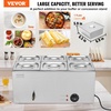 image:imageVEVOR Commercial Food Warmer 1500W Electric Stainless Steel Steam Food Warmer with Lid 4Pan Fast Heating Countertop Buffet Bain Marie with Soup amp Perforated Ladles for Catering Restaurant Party6x16Pan 24QT
