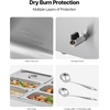 image:imageVEVOR Commercial Food Warmer 1500W Electric Stainless Steel Steam Food Warmer with Lid 4Pan Fast Heating Countertop Buffet Bain Marie with Soup amp Perforated Ladles for Catering Restaurant Party6x13Pan 48QT