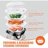 image:imageVEVOR Commercial Food Warmer 1500W Electric Stainless Steel Steam Food Warmer with Lid 4Pan Fast Heating Countertop Buffet Bain Marie with Soup amp Perforated Ladles for Catering Restaurant Party95Qt