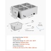 image:imageVEVOR Commercial Food Warmer 1500W Electric Stainless Steel Steam Food Warmer with Lid 4Pan Fast Heating Countertop Buffet Bain Marie with Soup amp Perforated Ladles for Catering Restaurant Party4x12Pan48QT