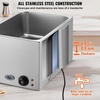 image:imageVEVOR Commercial Food Warmer 1500W Electric Stainless Steel Steam Food Warmer with Lid 4Pan Fast Heating Countertop Buffet Bain Marie with Soup amp Perforated Ladles for Catering Restaurant Party12x20 Full Pan with display