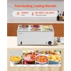 image:imageVEVOR Commercial Food Warmer 1500W Electric Stainless Steel Steam Food Warmer with Lid 4Pan Fast Heating Countertop Buffet Bain Marie with Soup amp Perforated Ladles for Catering Restaurant Party6x16Pan 24QT