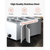image:imageVEVOR Commercial Food Warmer 1500W Electric Stainless Steel Steam Food Warmer with Lid 4Pan Fast Heating Countertop Buffet Bain Marie with Soup amp Perforated Ladles for Catering Restaurant Party6x13Pan 48QT