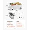 image:imageVEVOR Commercial Food Warmer 1500W Electric Stainless Steel Steam Food Warmer with Lid 4Pan Fast Heating Countertop Buffet Bain Marie with Soup amp Perforated Ladles for Catering Restaurant Party4x14Pan24QT