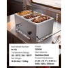 image:imageVEVOR Commercial Food Warmer 1500W Electric Stainless Steel Steam Food Warmer with Lid 4Pan Fast Heating Countertop Buffet Bain Marie with Soup amp Perforated Ladles for Catering Restaurant Party3x13Pan 24QT