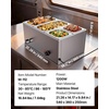 image:imageVEVOR Commercial Food Warmer 1500W Electric Stainless Steel Steam Food Warmer with Lid 4Pan Fast Heating Countertop Buffet Bain Marie with Soup amp Perforated Ladles for Catering Restaurant Party2x13Pan and 2x16Pan 24QT