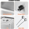 image:imageVEVOR Commercial Food Warmer 1500W Electric Stainless Steel Steam Food Warmer with Lid 4Pan Fast Heating Countertop Buffet Bain Marie with Soup amp Perforated Ladles for Catering Restaurant Party2x12Pan 24QT