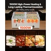 image:imageVEVOR Commercial Food Warmer 1500W Electric Stainless Steel Steam Food Warmer with Lid 4Pan Fast Heating Countertop Buffet Bain Marie with Soup amp Perforated Ladles for Catering Restaurant Party6x13Pan 48QT