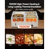 image:imageVEVOR Commercial Food Warmer 1500W Electric Stainless Steel Steam Food Warmer with Lid 4Pan Fast Heating Countertop Buffet Bain Marie with Soup amp Perforated Ladles for Catering Restaurant Party4x12Pan48QT