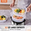 image:imageVEVOR Commercial Food Warmer 1500W Electric Stainless Steel Steam Food Warmer with Lid 4Pan Fast Heating Countertop Buffet Bain Marie with Soup amp Perforated Ladles for Catering Restaurant Party95Qt