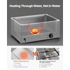 image:imageVEVOR Commercial Food Warmer 1500W Electric Stainless Steel Steam Food Warmer with Lid 4Pan Fast Heating Countertop Buffet Bain Marie with Soup amp Perforated Ladles for Catering Restaurant Party1x13Pan and 4x16Pan 24QT