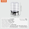 image:imageVEVOR Commercial Food Warmer 1500W Electric Stainless Steel Steam Food Warmer with Lid 4Pan Fast Heating Countertop Buffet Bain Marie with Soup amp Perforated Ladles for Catering Restaurant Party95Qt