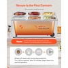 image:imageVEVOR Commercial Food Warmer 1500W Electric Stainless Steel Steam Food Warmer with Lid 4Pan Fast Heating Countertop Buffet Bain Marie with Soup amp Perforated Ladles for Catering Restaurant Party6x16Pan 24QT
